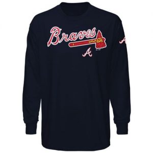 Atlanta Braves Majestic Delight in The Game Long Sleeves T-Shirt Navy Blue