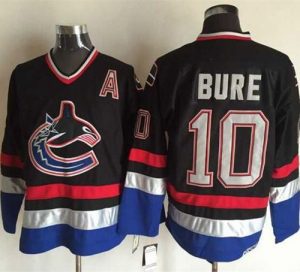 Canucks #10 Pavel Bure Black Blue CCM Throwback Stitched NHL Jersey