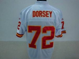 Chiefs #72 Glenn Dorsey White Stitched NFL Jersey