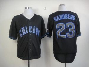 Cubs #23 Ryne Sandberg Black Fashion Stitched MLB Jersey