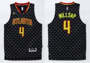 Hawks #4 Paul Millsap Black Swingman Stitched NBA Jersey