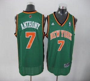 Knicks #7 Carmelo Anthony Green Stitched NBA Jersey