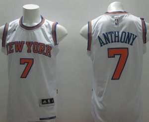 Knicks #7 Carmelo Anthony White Stitched NBA Jersey