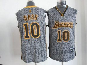 Lakers #10 Steve Nash Grey Static Fashion Embroidered NBA Jersey