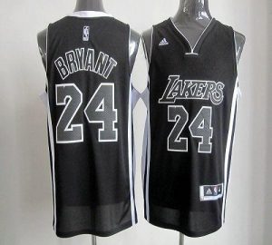 Lakers #24 Kobe Bryant Black White Stitched NBA Jersey