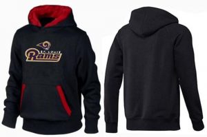 Los Angeles Rams Authentic Logo Pullover Hoodie Black & Red