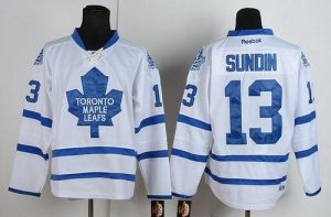 Maple Leafs #13 Mats Sundin White Road Embroidered NHL Jersey