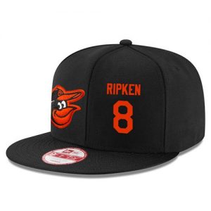 Men's Baltimore Orioles #8 Cal Ripken Stitched New Era Black 9FIFTY Snapback Adjustable Hat