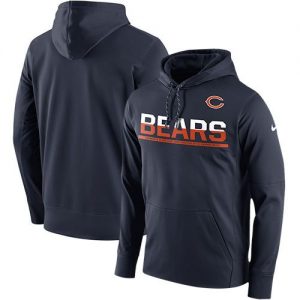 Men's Chicago Bears Nike Navy Sideline Circuit Pullover Performance Hoodie