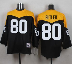 Mitchell And Ness 1967 Steelers #80 Jack Butler Black Yelllow Throwback Men's Stitched NFL Jersey