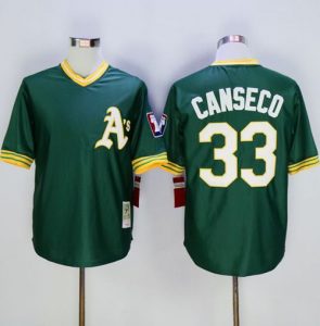 Mitchell And Ness Athletics #33 Jose Canseco Green Throwback Stitched MLB Jersey