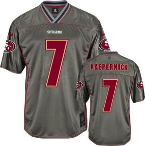 Nike 49ers #7 Colin Kaepernick Grey Men's Stitched NFL Elite Vapor Jersey