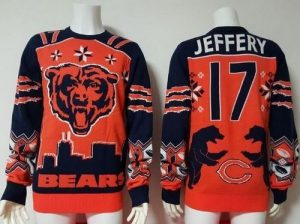 Nike Bears #17 Alshon Jeffery Orange Navy Blue Men's Ugly Sweater