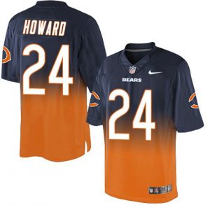 Nike Bears #24 Jordan Howard Navy Blue Orange Men's Stitched NFL Elite Fadeaway Fashion Jersey