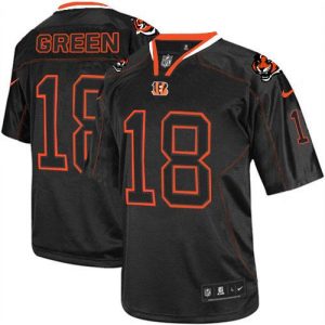 Nike Bengals #18 A.J. Green Lights Out Black Men's Embroidered NFL Elite Jersey