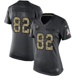 Nike Browns #82 Gary Barnidge Black Women's Stitched NFL Limited 2016 Salute to Service Jersey