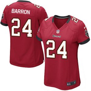 Nike Buccaneers #24 Mark Barron Red Team Color Women's Embroidered NFL Elite Jersey