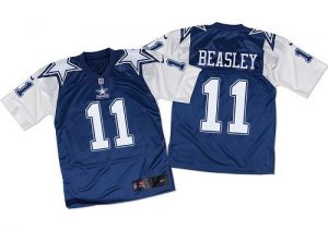 Nike Cowboys #11 Cole Beasley Navy Blue White Throwback Men's Stitched NFL Elite Jersey