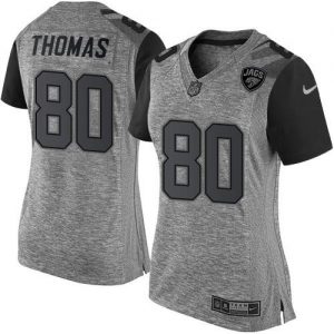 Nike Jaguars #80 Julius Thomas Gray Women's Stitched NFL Limited Gridiron Gray Jersey