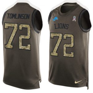 Nike Lions #72 Laken Tomlinson Green Men's Stitched NFL Limited Salute To Service Tank Top Jersey