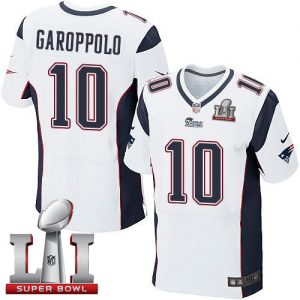 Nike Patriots #10 Jimmy Garoppolo White Super Bowl LI 51 Men's Stitched NFL Elite Jersey