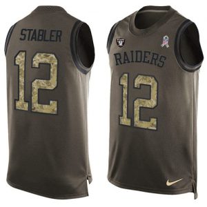 Nike Raiders #12 Kenny Stabler Green Men's Stitched NFL Limited Salute To Service Tank Top Jersey