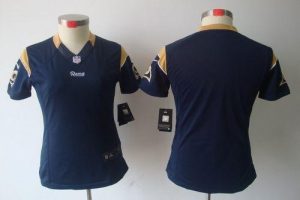 Nike Rams Blank Navy Blue Team Color Women's Embroidered NFL Limited Jersey