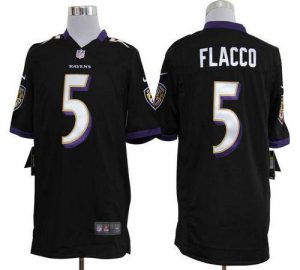 Nike Ravens #5 Joe Flacco Black Alternate Men's Embroidered NFL Game Jersey