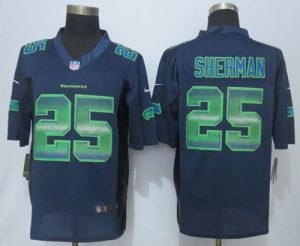 Nike Seahawks #25 Richard Sherman Steel Blue Team Color Men's Stitched NFL Limited Strobe Jersey