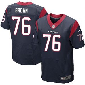 Nike Texans #76 Duane Brown Navy Blue Team Color Men's Stitched NFL Elite Jersey