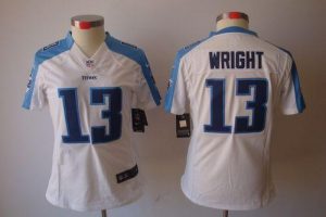 Nike Titans #13 Kendall Wright White Women's Embroidered NFL Limited Jersey