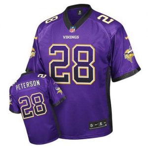 Nike Vikings #28 Adrian Peterson Purple Team Color Men's Embroidered NFL Elite Drift Fashion Jersey