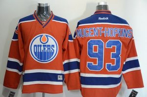 Oilers #93 Nugent-Hopkins Orange Stitched NHL Jersey