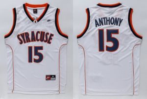 Orange #15 Carmelo Anthony White Basketball Stitched NCAA Jersey