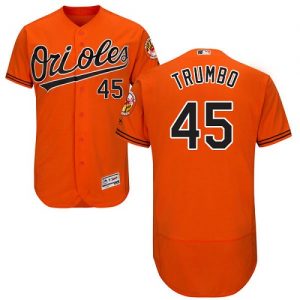 Orioles #45 Mark Trumbo Orange Flexbase Authentic Collection Stitched MLB Jersey