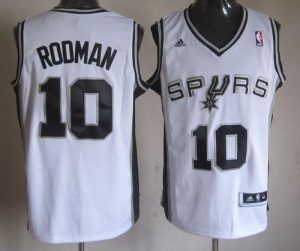 Revolution 30 Spurs #10 Dennis Rodman White Stitched NBA Jersey