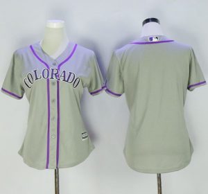 Rockies Blank Grey Women's Road Stitched MLB Jersey