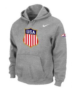 Team USA Hockey Winter Olympics KO Pullover Performance NHL Hoodie Light Grey