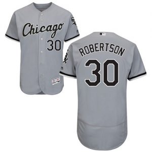 White Sox #30 David Robertson Grey Flexbase Authentic Collection Stitched MLB Jersey