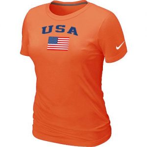 Women's USA Olympics USA Flag Collection Locker Room T-Shirt Orange