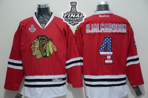 Blackhawks #4 Niklas Hjalmarsson Red USA Flag Fashion 2015 Stanley Cup Stitched NHL Jersey