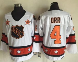 Bruins #4 Bobby Orr White Orange All Star CCM Throwback Stitched NHL Jersey