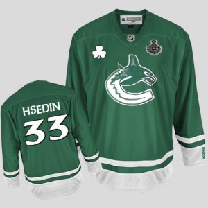 Canucks 2011 Stanley Cup Finals St Patty's Day #33 Henrik Sedin Green Embroidered NHL Jersey