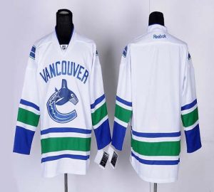 Canucks Blank White Road Embroidered NHL Jersey