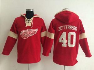 Detroit Red Wings #40 Henrik Zetterberg Red Pullover NHL Hoodie