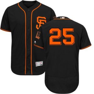 Giants #25 Barry Bonds Black Flexbase Authentic Collection Alternate Stitched MLB Jersey