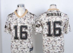 Nike 49ers #16 Joe Montana Camo USMC Men's Embroidered NFL Elite Jersey