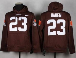 Nike Browns #23 Joe Haden Brown Pullover NFL Hoodie