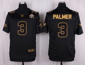 Nike Cardinals #3 Carson Palmer Black Pro Line Gold Collection Men's Stitched NFL Elite Jersey