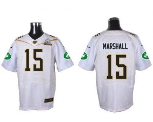 Nike Jets #15 Brandon Marshall White 2016 Pro Bowl Men's Stitched NFL Elite Jersey